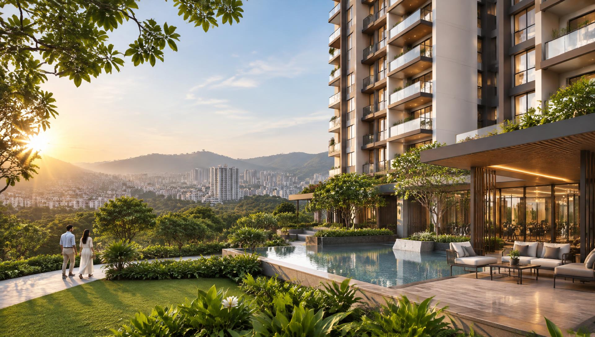 Contemporary residential community overlooking Pune